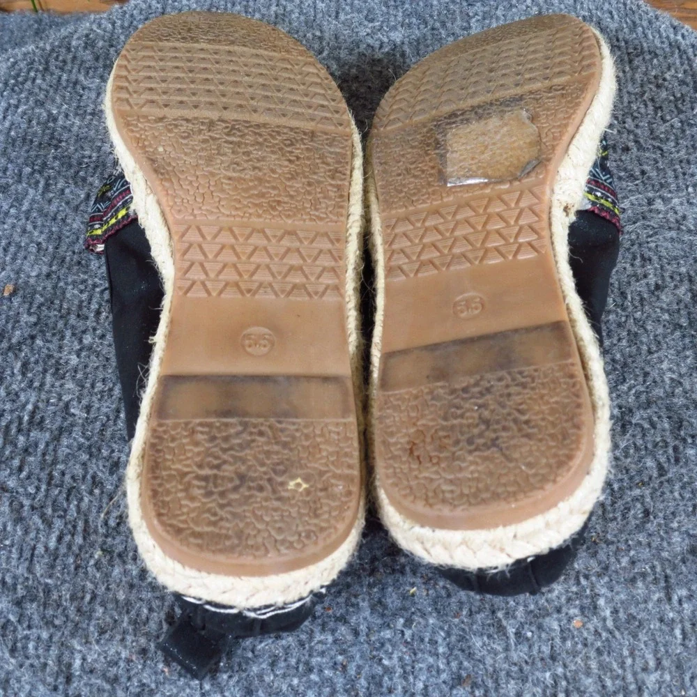 Bella Marie Angela-11 Womens Espadrille Flat Size 5.5 Summer Boho Black Multi